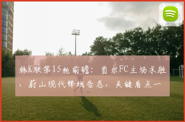 韩K联第15轮前瞻：首尔FC主场求胜，蔚山现代锋线告急，关键看点一网打尽